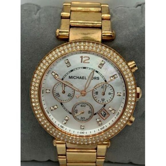 Michael Kors MK5491 Women's Watch Chronograph Rose Gold Mother of Pearl D740 - Picture 1 of 9